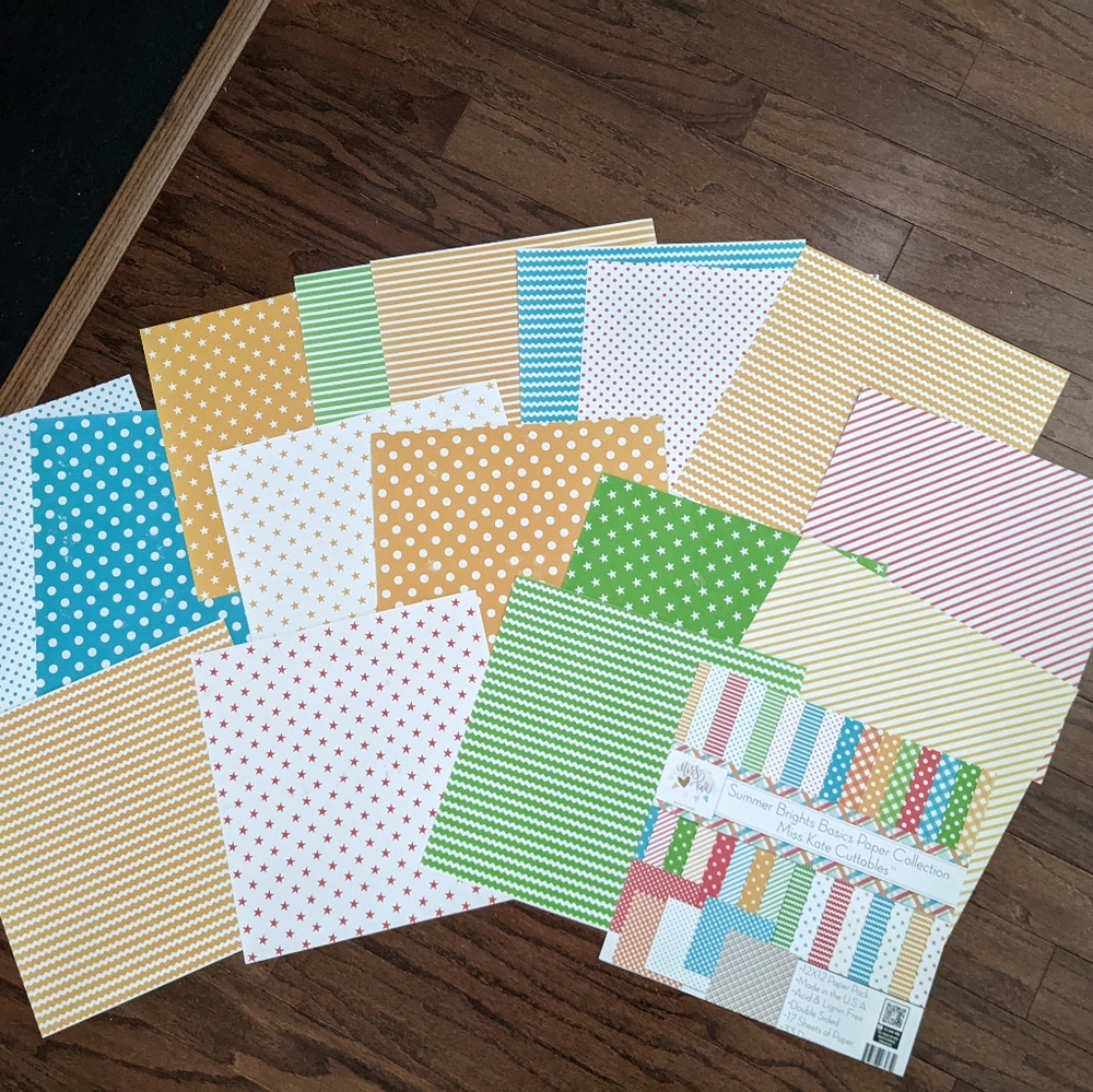 Summer/ Birthday/ School Scrapbook Colorful paper pack & Stickers